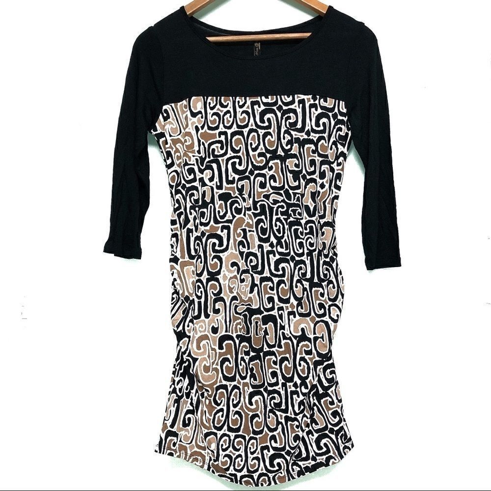 Mom & Co Geometric Scoop Neck Maternity Dress